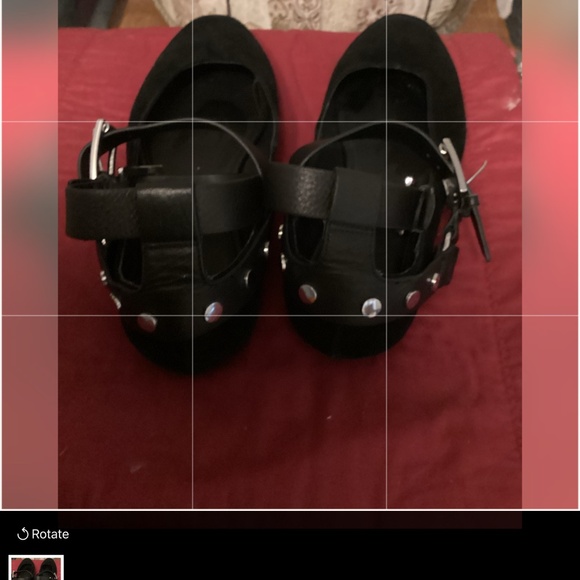 REBECCA MINKOFF SUEDE FLATS WITH ANKLE STRAPS SZ 7 1/2 main image 1